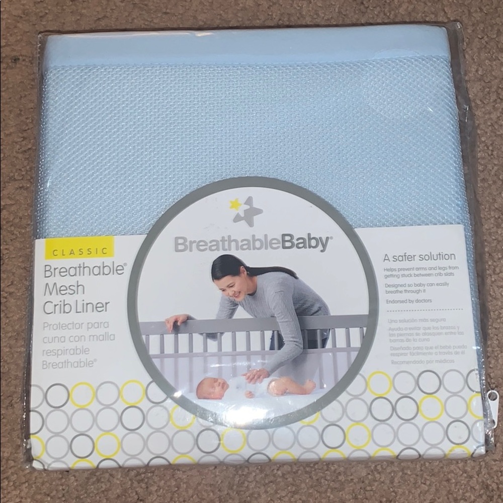 Breathable mesh crib liner